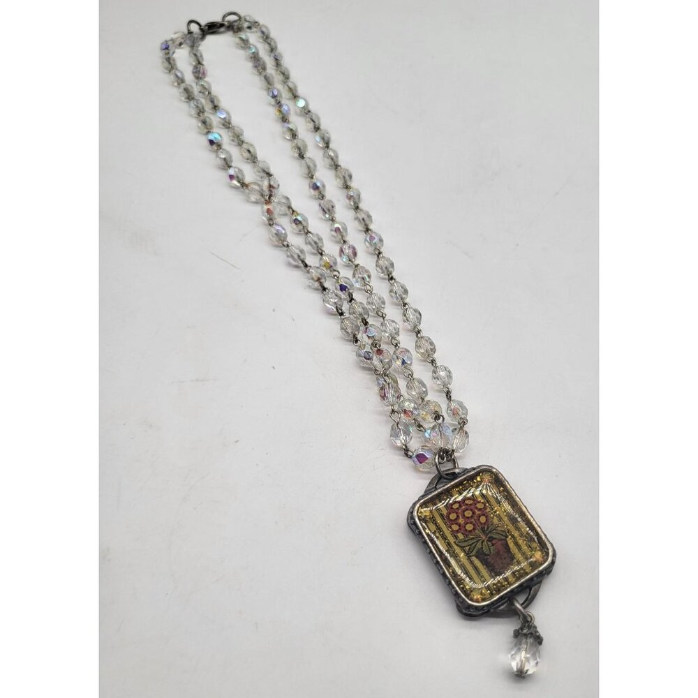 VTG Maximal Art Double Strand Art Deco Statement Necklace John Wind Whimsy - Picture 4 of 10